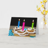 Birthday Kerzen in Zimtrollen Karte (Gelbe Blume)