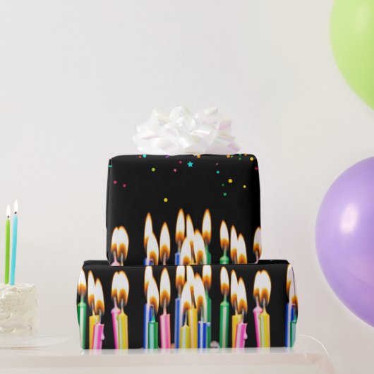 Birthday Kerzen mit Confetti Geschenkpapier (Partygeschenke)