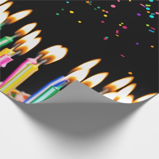 Birthday Kerzen mit Confetti Geschenkpapier (Ecke)