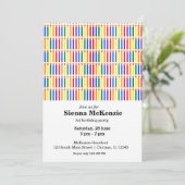 Birthday Kerzen Regenbogen Einladung (Stehend Vorderseite)