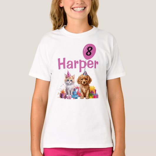 Birthday Kid Pawsome Party Shirt (Vorderseite)