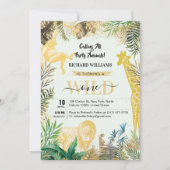 Birthday Kids Wild One Jungle Greenery, Gold Party Einladung (Vorderseite)