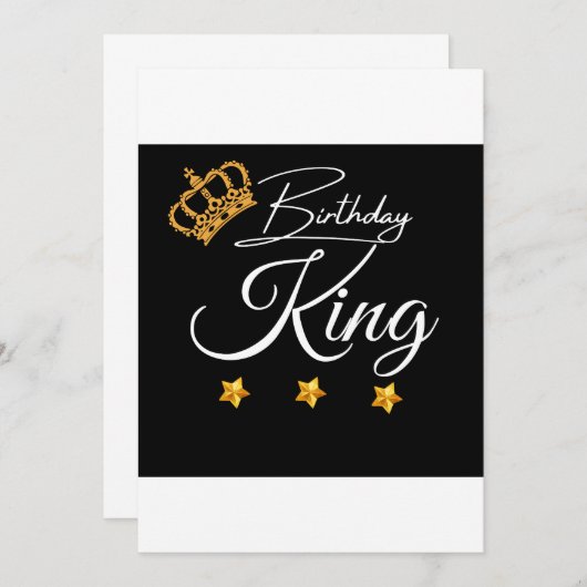 Birthday King Crown design, Geburtstag Einladung (Vorne/Hinten)