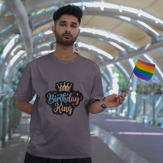 Birthday King Glitzer Crown Mens' T-Shirt