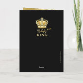 Birthday King Gold Crown Royal Monogram Luxe Einladung (Rückseite)