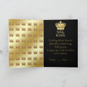 Birthday King Gold Crown Royal Monogram Luxe Einladung (Innenseite)