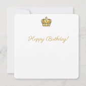 Birthday King Gold Crown Royal Monogram Luxe Einladung (Rückseite)