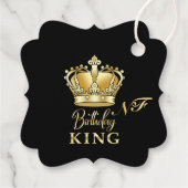 Birthday King Gold Crown Royal Monogram Luxe Geschenkanhänger (Rückseite)