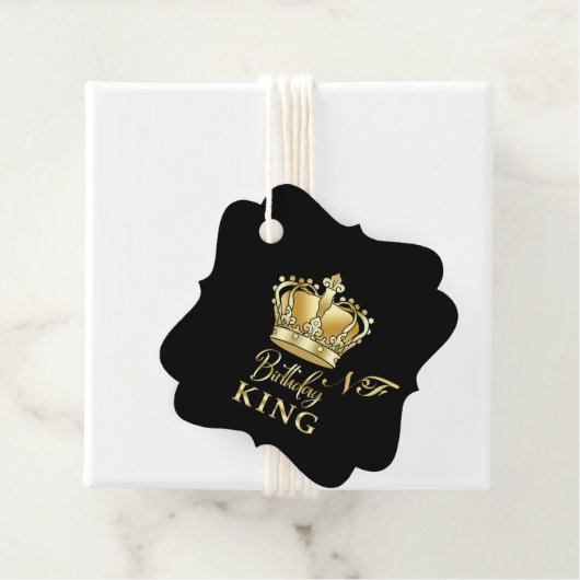 Birthday King Gold Crown Royal Monogram Luxe Geschenkanhänger (Beispiel)