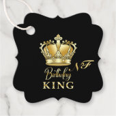 Birthday King Gold Crown Royal Monogram Luxe Geschenkanhänger (Vorderseite)