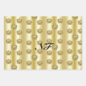 Birthday King Gold Crown Royal Monogram Luxe Geschenkpapier Set (Vorderseite 3)