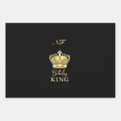 Birthday King Gold Crown Royal Monogram Luxe Geschenkpapier Set (Vorderseite)