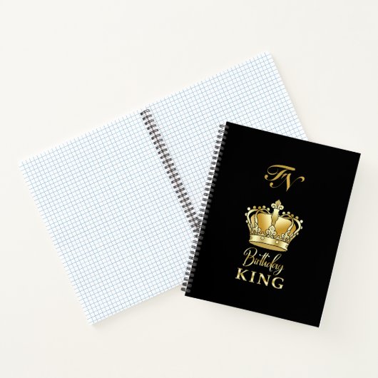 Birthday King Gold Crown Royal Monogram Luxe Notizblock (Innenseite)