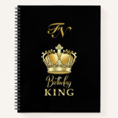 Birthday King Gold Crown Royal Monogram Luxe Notizblock (Vorderseite)