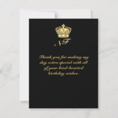 Birthday King Gold Crown Royal Monogram Luxe RSVP Karte (Rückseite)