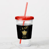 Birthday King Gold Crown Royal Monogram Luxury Acryltrinkbecher (Rückseite)