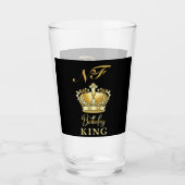 Birthday King Gold Crown Royal Monogram Luxury Glas (Vorderseite)