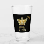 Birthday King Gold Crown Royal Monogram Luxury Glas (Vorderseite)