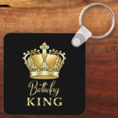 Birthday King Gold Crown Royal Queen Funny Schlüsselanhänger (Rückseite)
