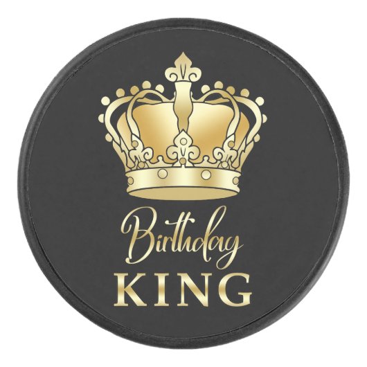 Birthday King Gold Crown Royal Queen Luxury Eishockey Puck (Vorderseite)
