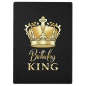 Birthday King Gold Crown Royal Queen Luxury Klemmbrett (Rückseite)