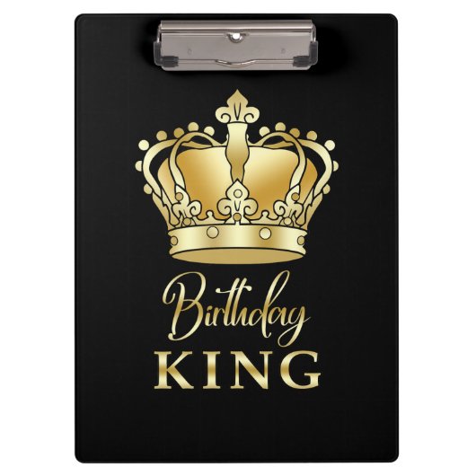 Birthday King Gold Crown Royal Queen Luxury Klemmbrett (Vorderseite)