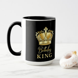 Birthday King Gold Crown Royal Queen Luxury Tasse