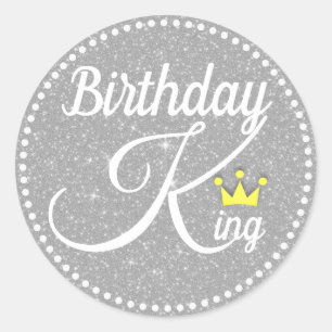 Birthday King Runder Aufkleber
