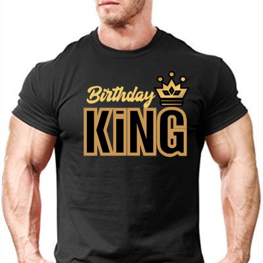 Birthday King Typografie Design T-Shirt