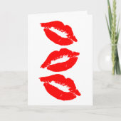 BIRTHDAY KISSES RED LIPS GREETCARD KARTE (Vorderseite)
