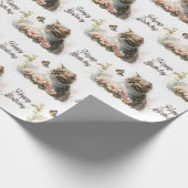 Birthday Kitten mit Butterfly Geschenkpapier (Ecke)