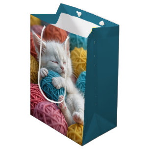 Birthday Kitty in Yarn Balls Mittlere Geschenktüte