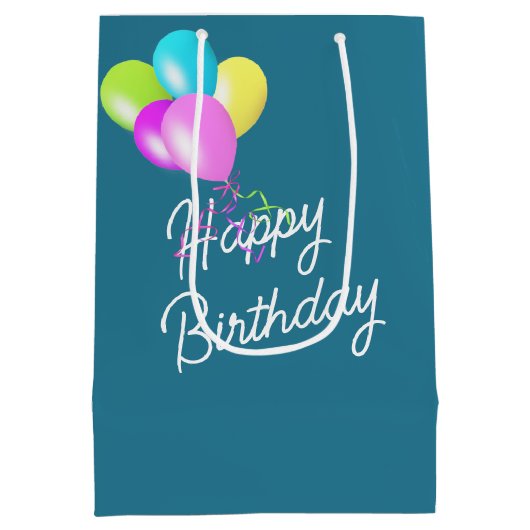 Birthday Kitty in Yarn Balls Mittlere Geschenktüte (Rückseite)