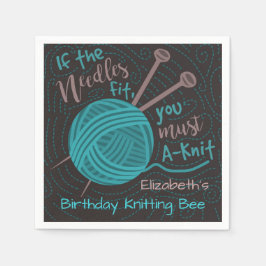 Birthday Knitting Bee Party | Funny Knitting Yarn Serviette