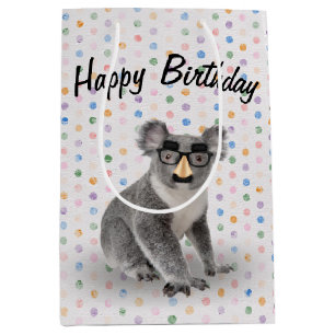 Birthday Koala Bär mit Groucho Brille Mittlere Geschenktüte