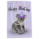 Birthday Koala Bear und Star Confetti Mittlere Geschenktüte (Vorderseite)