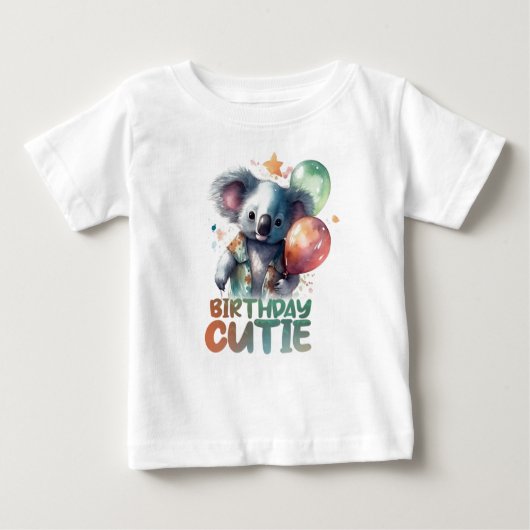 Birthday Koala Design Baby T-shirt (Vorderseite)