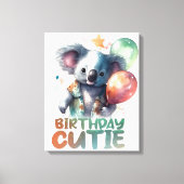 Birthday Koala Design Leinwanddruck (Vorderseite)