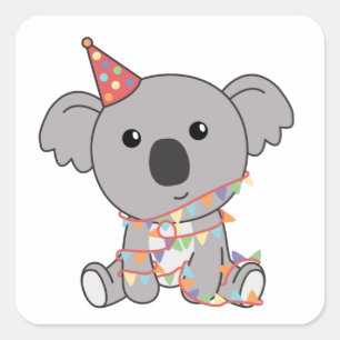 Birthday Koala For Kids A Birthday Square Sticker