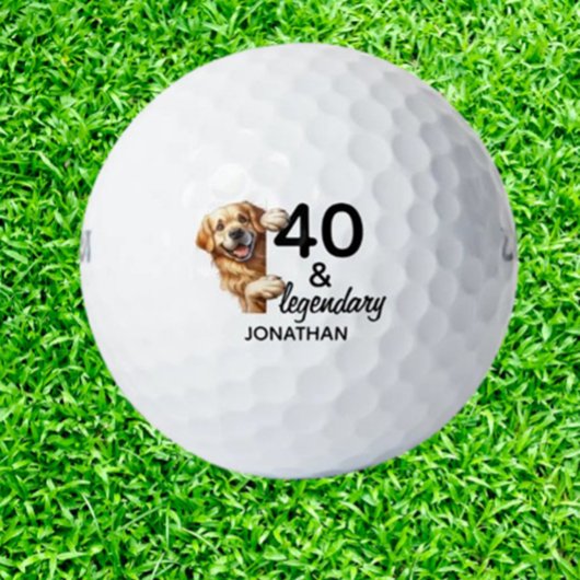 Birthday Labrador gift Golfball