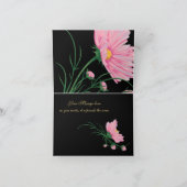 Birthday Lace and Black Stripes with Pink Daisies Karte (Innenseite)