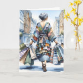 Birthday Lady Shopper Karte (Gelbe Blume)