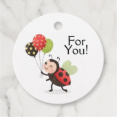 Birthday Ladybug Balloons Favor Tag Geschenkanhänger (Vorderseite)