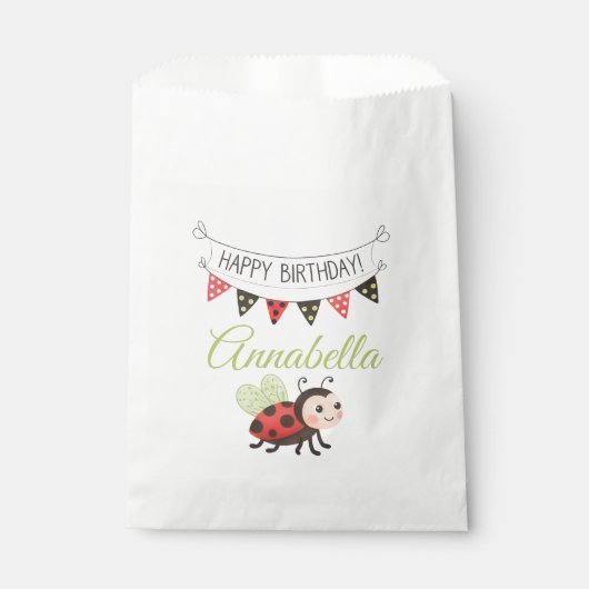 Birthday Ladybug Treat Bag Geschenktütchen (Vorderseite)