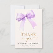 Birthday Lavendel-Creme Dankeskarte (Vorderseite)