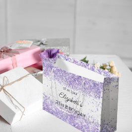 Birthday Lavender conetti name Große Geschenktüte