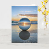 Birthday Lens Ball on Beach Karte (Gelbe Blume)