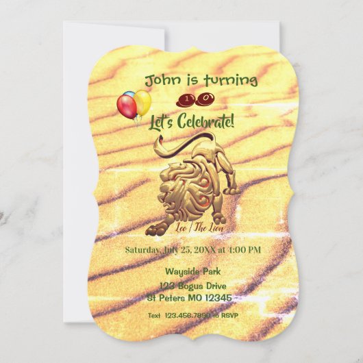 Birthday Leo (23. Juli - 22. August) Party Einladung (Vorderseite)