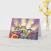 Birthday Leopard Gecko Karte (Gelbe Blume)