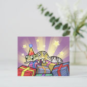 Birthday Leopard Gecko Postkarte (Stehend Vorderseite)